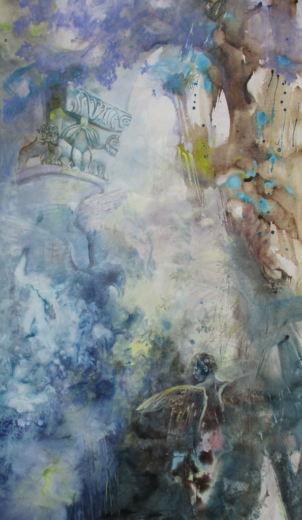 Regarder la splendeur du jour et être heureux,<br>mon cher petite ange,<br>huile sur toile,<br>138x86cm 